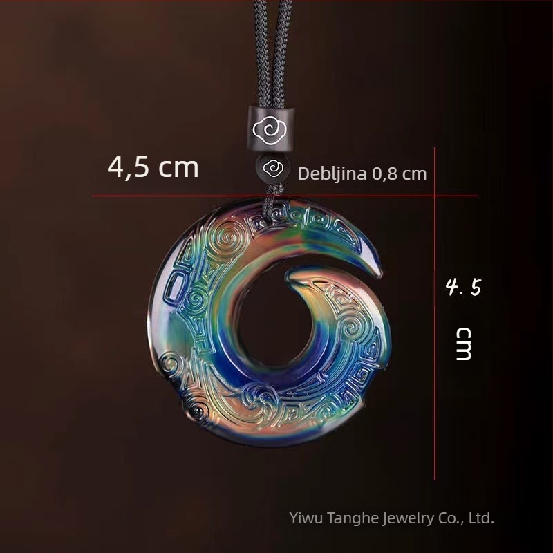 Unisex ogrlica s temperaturno osjetljivom promjenom boje, geometrijski dizajn s glaziranom površinom