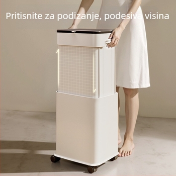 Kanta za otpad s poklopcem, visina prilagodljiva, velika zapremina, pogodna za kuću i ured, pokretna