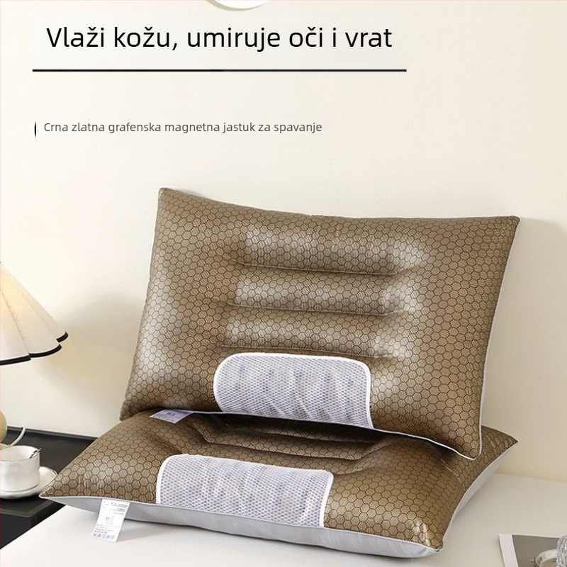 Jastuk od grafena s latexom za potporu vrata, u poklon kutiji; pravokutnog oblika; visina 5–10 cm; težina 0,5–1,0 kg; pleteni navlaka; latex 90%+; pogodan za sve sezone; protiv grinja.