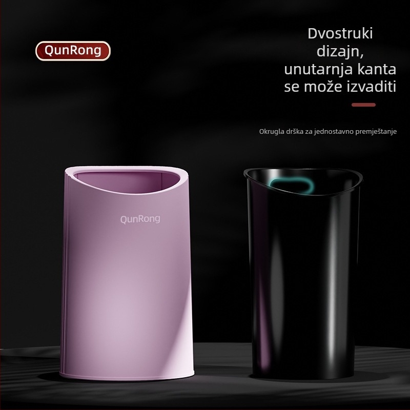Dvostruki plastični kanta za otpad 12 L, otvoreni vrh, kućna uporaba, kuhinja i kupaonica, elegantan dizajn