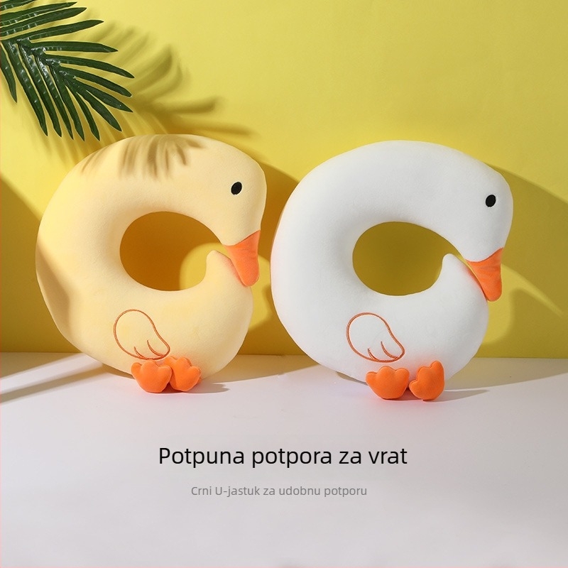 U-oblik jastuk za vrat s punjenjem od pjenastih kuglica, Crystal Velvet tkanina, moderan minimalistički dizajn