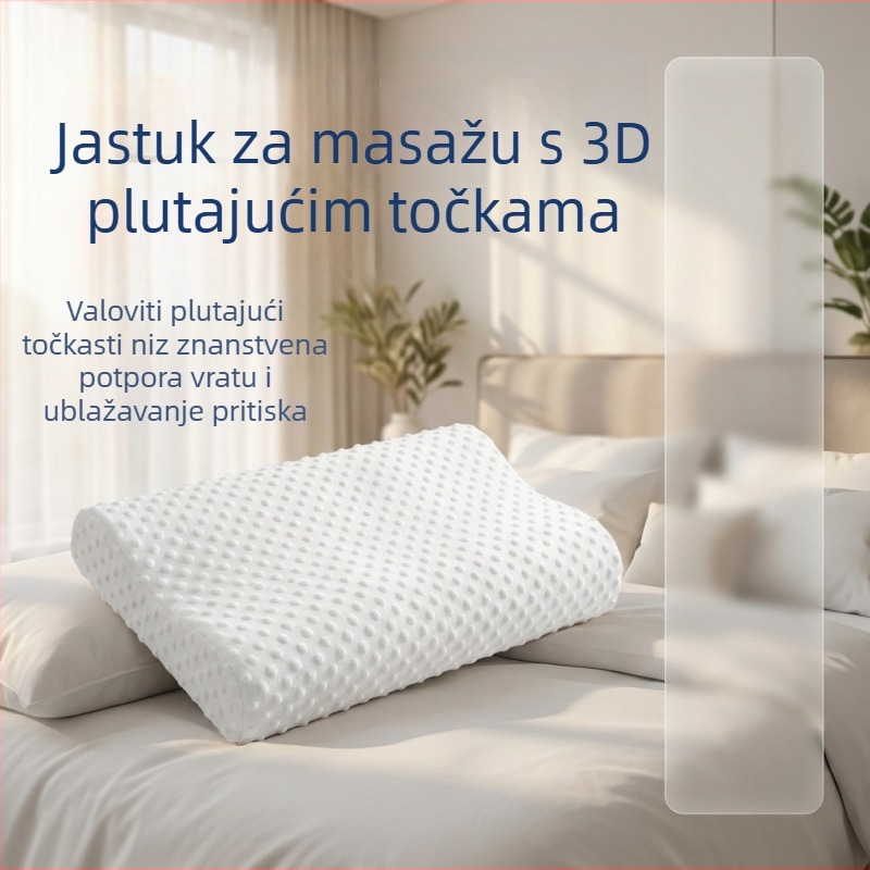Yinwei Wave jastuk za vratnu kost od memorijske pjene, nulti tlak, duboki san, podesiva visina 5–10 cm, ručno izrađeno, pravokutni jezgra, punilo PU memorijska pjena
