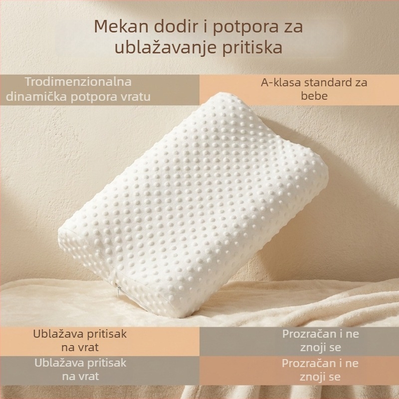 Yinwei Wave jastuk za vratnu kost od memorijske pjene, nulti tlak, duboki san, podesiva visina 5–10 cm, ručno izrađeno, pravokutni jezgra, punilo PU memorijska pjena