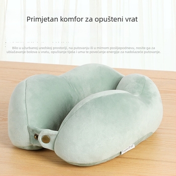 Deblja U-oblik putna jastučnica za vrat, XXL veličine, s izbočenim grbom, punjena poliesterom, moderni minimalistički stil