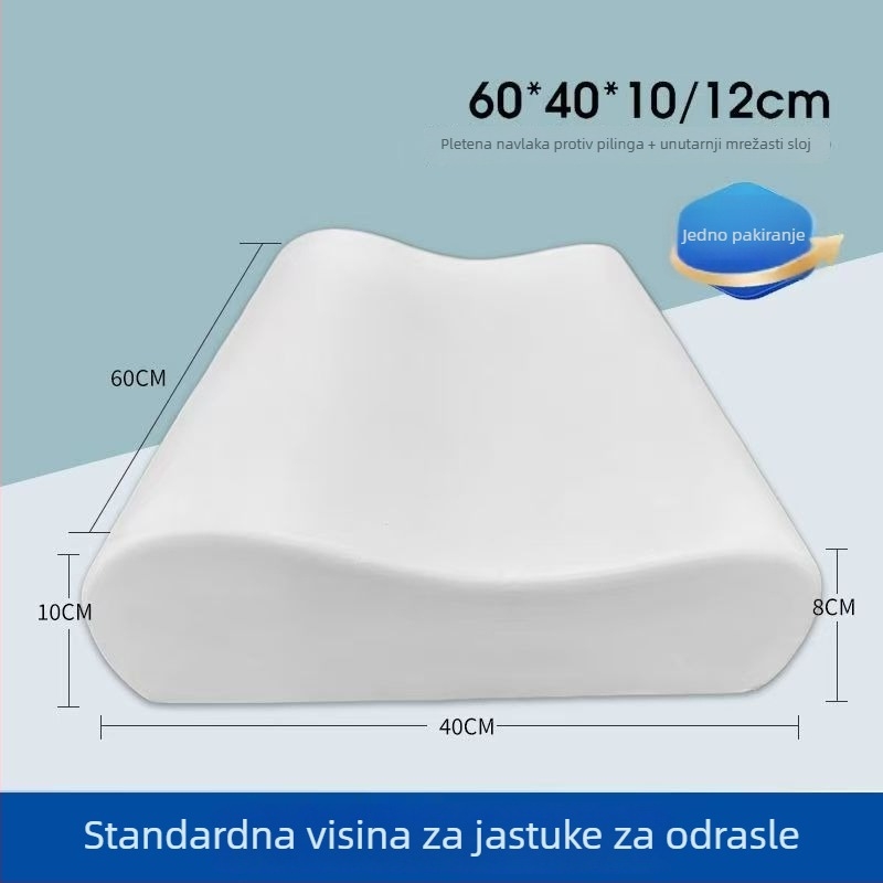 Jastuk od memorijske pjene za podršku vrata, za bočno spavanje, odrasli, pleteni navlaka, visina 5–10 cm, težina 1,0–1,5 kg