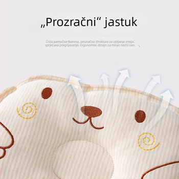 Tishi Deer Slatka dječja oblikujuća jastučnica – šarena pamuk kvadratna, prozračna jastučnica za ispravljanje oblika dječje glave