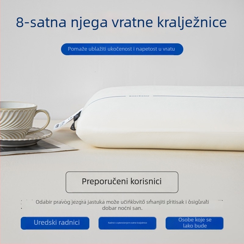 Jastuk s memorijskom pjenom za dubok san, podrška vrata, nulti pritisak, sporo vraćanje, pravokutni hotelski jastuk s navlakom Ice Silk