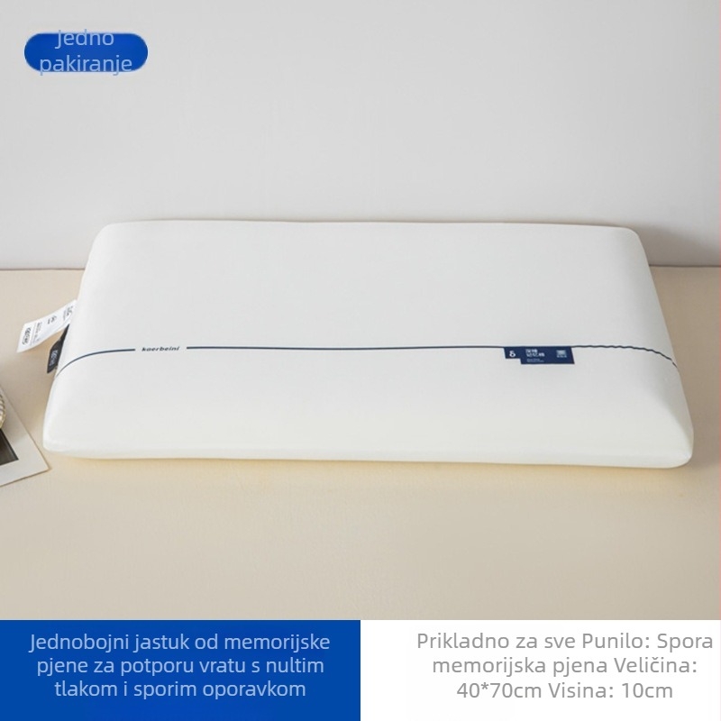 Jastuk s memorijskom pjenom za dubok san, podrška vrata, nulti pritisak, sporo vraćanje, pravokutni hotelski jastuk s navlakom Ice Silk