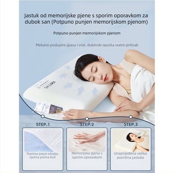 K80 jastuk od memorijske pjene za vrat, nulti tlak, spori oporavak, pravokutnog oblika, visina 5–10 cm, težina 0,5–1 kg