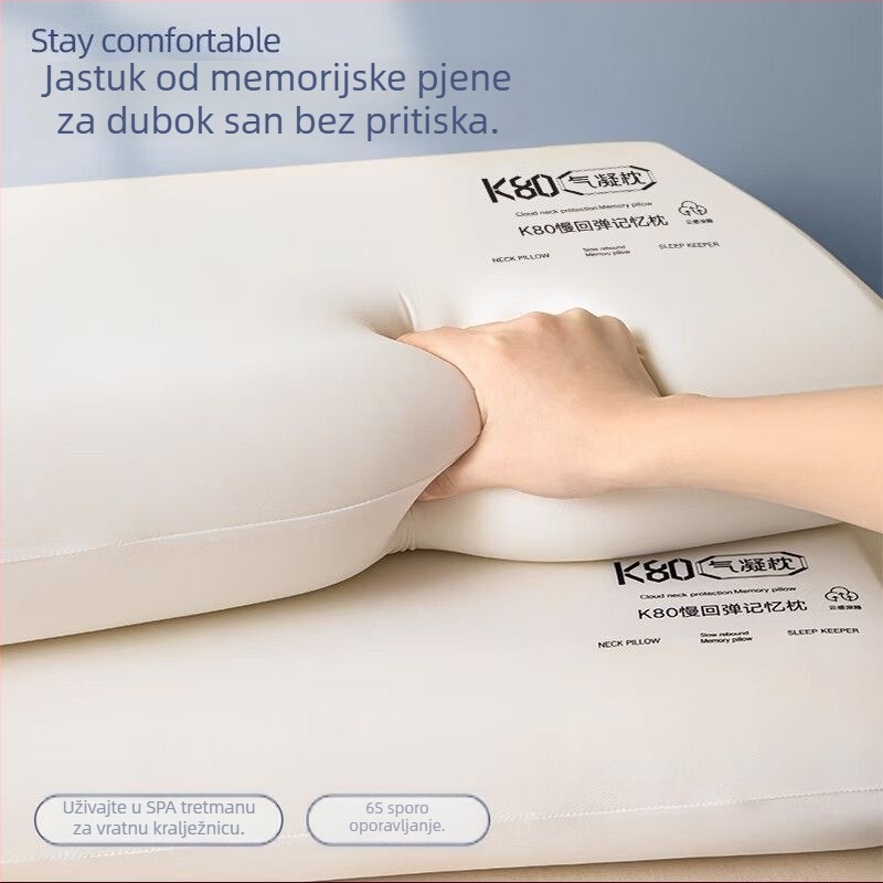 K80 jastuk od memorijske pjene za vrat, nulti tlak, spori oporavak, pravokutnog oblika, visina 5–10 cm, težina 0,5–1 kg