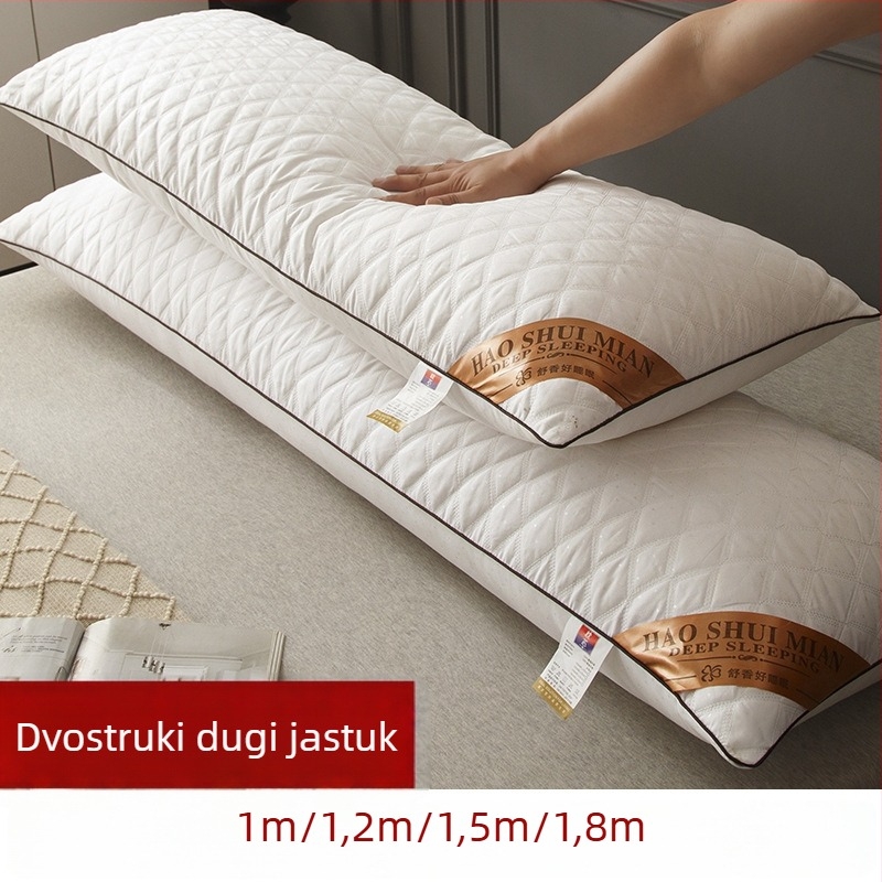 Dug pravokutni jastuk s dvostruko izvezenim quiltom, duljine 1–1,8 m