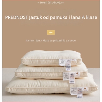 Niski profil jastuk od 100% pamuka s podrškom za vrat, periv, kvadratnog oblika, pogodan za jednokrevetnu ili dvokrevetnu postelju