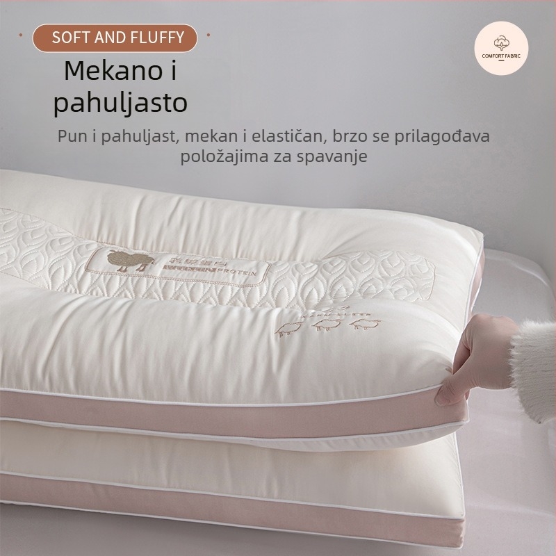 Jastuk za potporu cervikalne kralješnice za odrasle, mekan punilo od poliesterskih vlakana, pravokutnog oblika, za jednu osobu