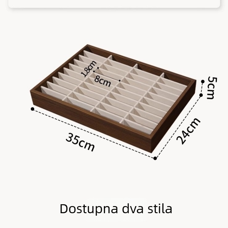 Drvena kutija za narukvice s velikim kapacitetom – izložbena kutija za jadeitne narukvice, 35x24 cm