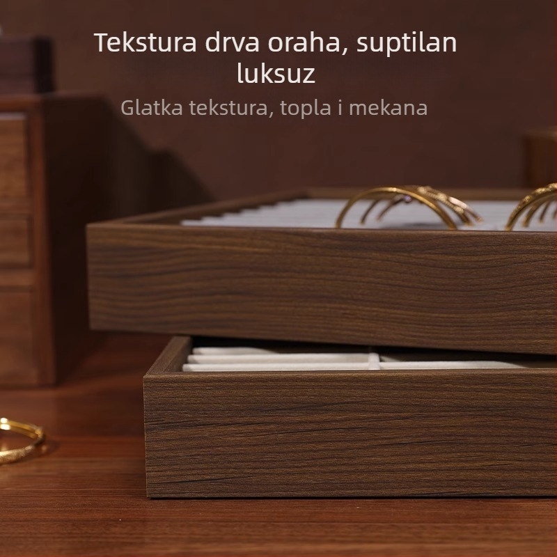 Drvena kutija za narukvice s velikim kapacitetom – izložbena kutija za jadeitne narukvice, 35x24 cm