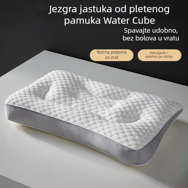 Water Cube dišeći jastuk za vrat s potporom vratne kralježnice, za san, pravokutni jastučić s baršunastim punjenjem, za odrasle, jednokratna upotreba