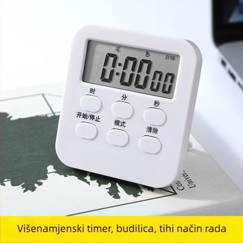 Tajmer s velikim zaslonom, tih, višenamjenski – mjerač vremena za učenje i budilica za kuhinju i spavaću sobu
