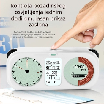 Vizualni mjerač vremena za učenje sa praćenjem samodiscipline, dječji sat, alarm, datum i odbrojavanje od 999 dana