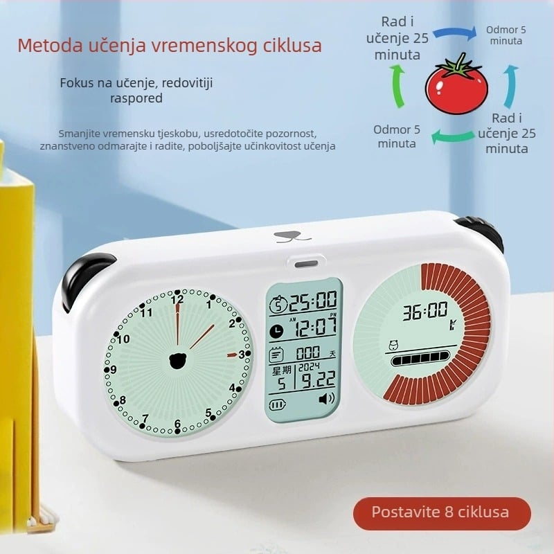 Vizualni mjerač vremena za učenje sa praćenjem samodiscipline, dječji sat, alarm, datum i odbrojavanje od 999 dana