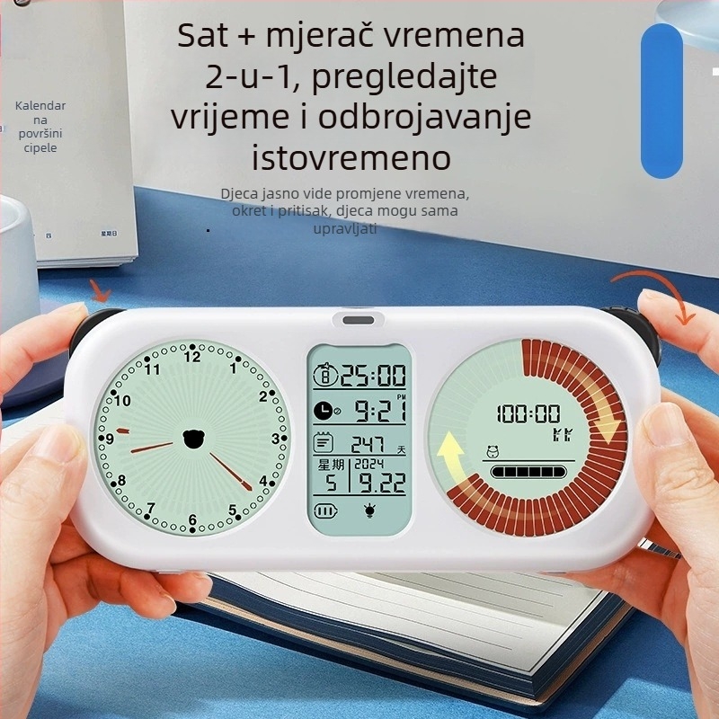 Vizualni mjerač vremena za učenje sa praćenjem samodiscipline, dječji sat, alarm, datum i odbrojavanje od 999 dana