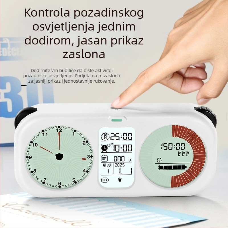 Vizualni mjerač vremena za učenje sa praćenjem samodiscipline, dječji sat, alarm, datum i odbrojavanje od 999 dana