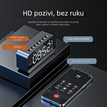 Bluetooth električni stolni sat s budilicom, punjenjem, noćnim osvjetljenjem, višenamjenski s glasovnim najavama