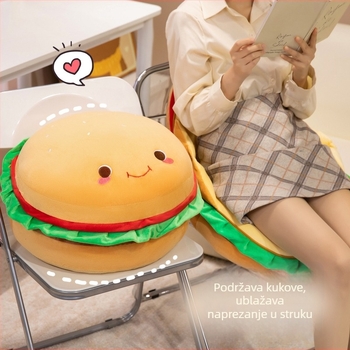 Podloga za pod s oblikom hamburgera za djecu — svestrano sjedenje za čitanje u dnevnom boravku, tatami-stil jastuk za prozor