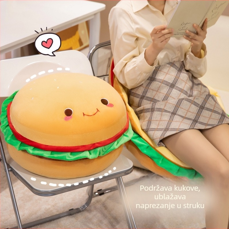 Podloga za pod s oblikom hamburgera za djecu — svestrano sjedenje za čitanje u dnevnom boravku, tatami-stil jastuk za prozor