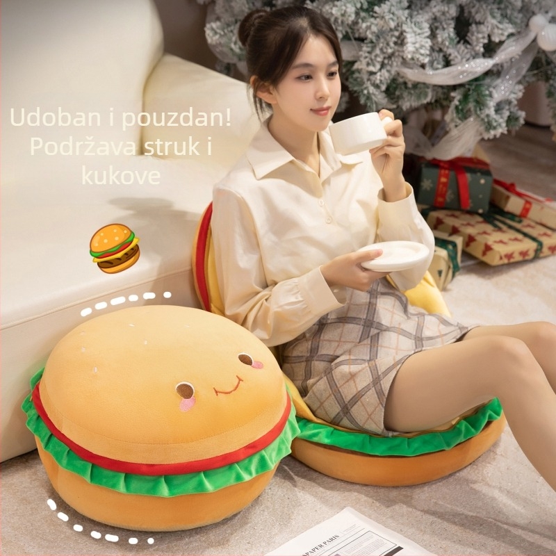 Podloga za pod s oblikom hamburgera za djecu — svestrano sjedenje za čitanje u dnevnom boravku, tatami-stil jastuk za prozor