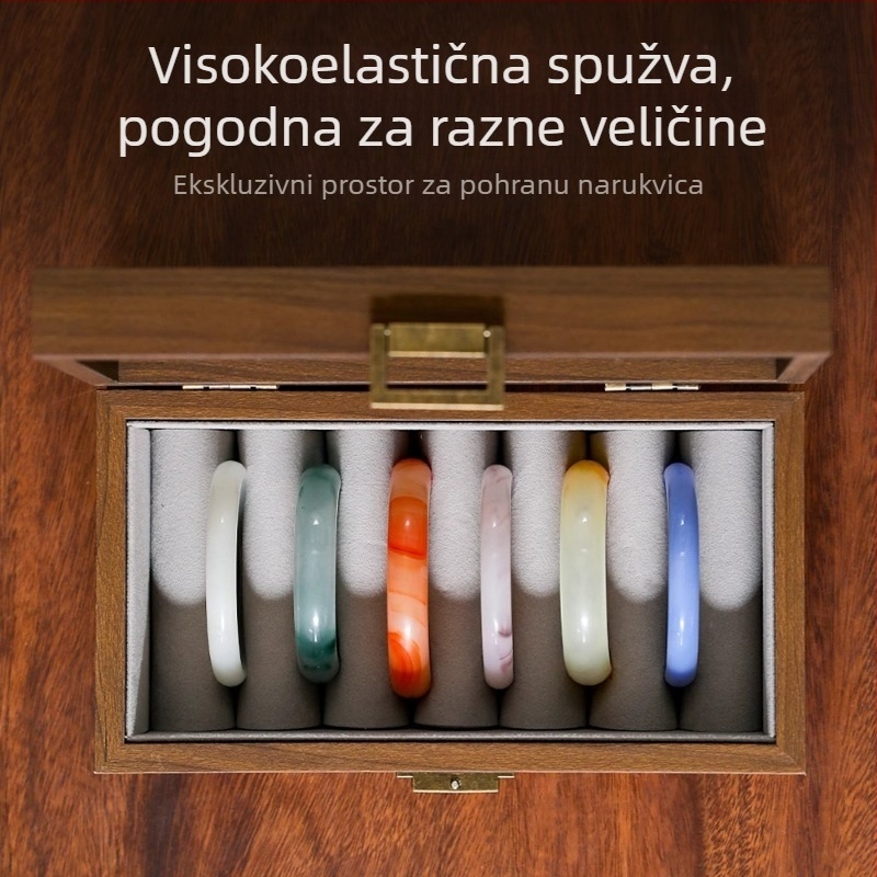 Drvena kutija za pohranu narukvica od nefrita