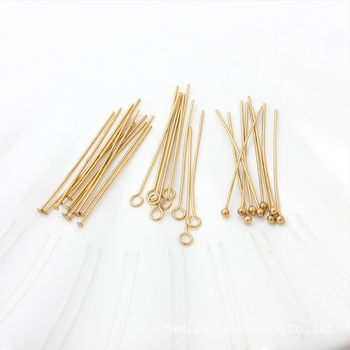 Set igala za perle od nehrđajućeg čelika s vakuum premazom 18K zlata — kuglične, T-oblike, 9-oblike i igle s okruglom glavom za izradu nakita DIY