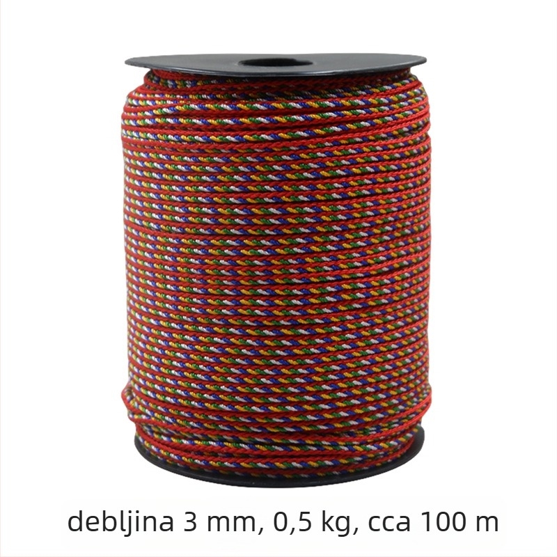 Petobojna najlonska narukvica, ručno pletena, DIY šarena užad, širina 3 mm, motiv Festivala zmajevih čamaca