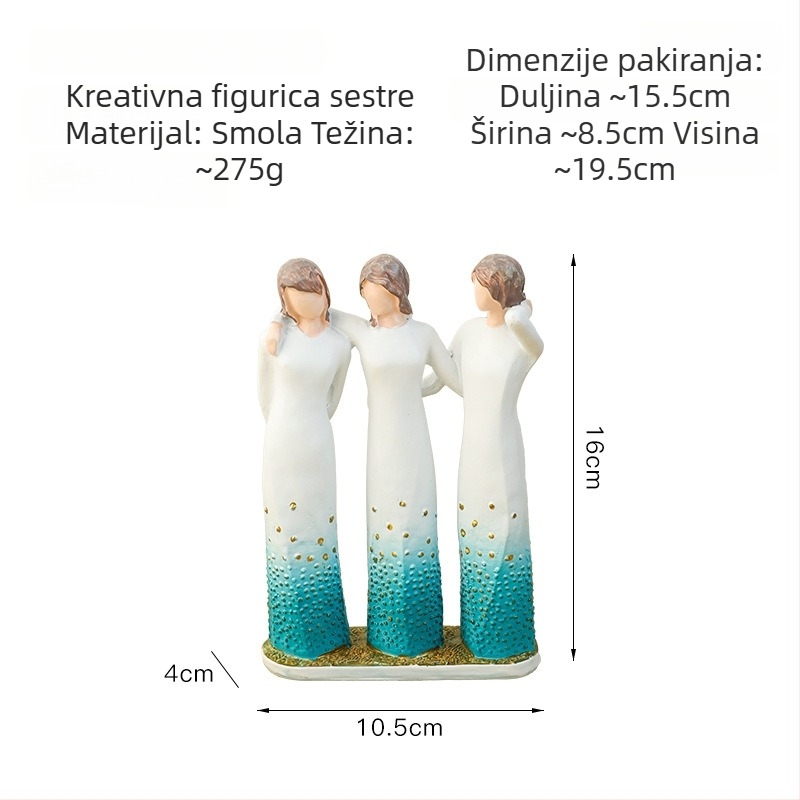 Figura od smole Tri sestre za kućnu dekoraciju, ulazni prostor i blagovaonica