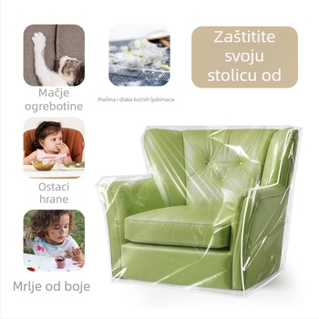 Prozirna PVC navlaka za jednosednu sofu, vodootporna i otporna na prašinu