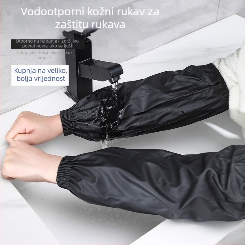 Kožne rukave za kuhinju, vodootporne i otporne na ulje, produžene zaštitne rukave za rad, otporne na prljavštinu, za pranje posuđa i povrća