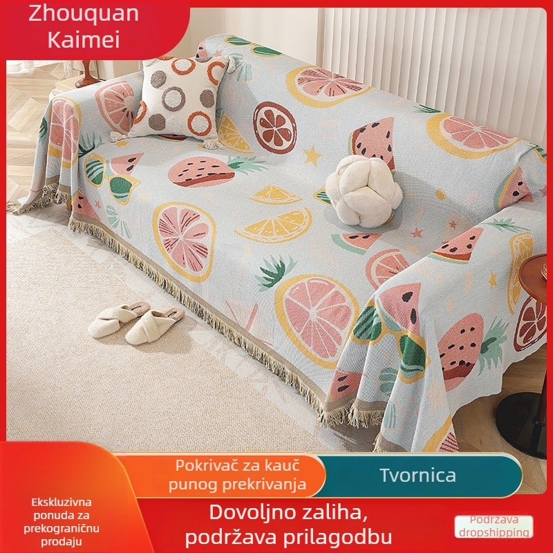Četverosezonska navlaka za kauč, otporna na ogrebotine od mačaka, dvostrani karirani uzorak