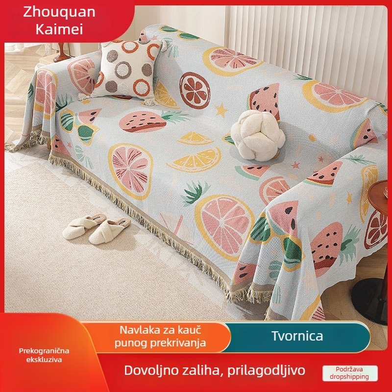Četverosezonska navlaka za kauč, otporna na ogrebotine od mačaka, dvostrani karirani uzorak