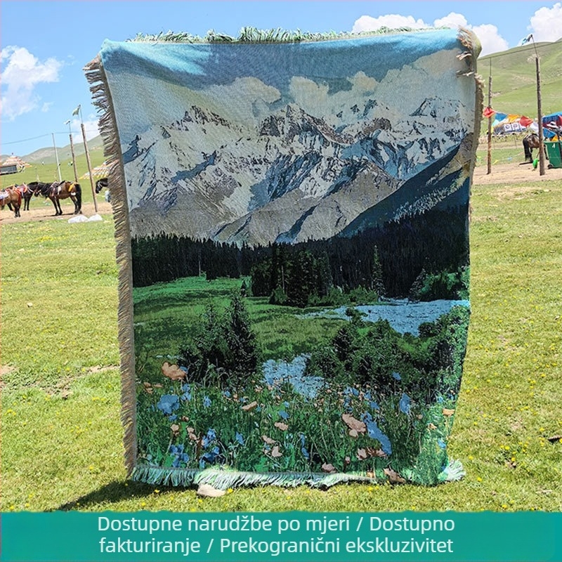 Shata Landscape Series pamuk deka za kauč i krevet, zidni tapiser i stolnjak