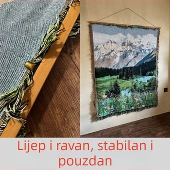 Drvena šipka za vješanje goblena, ručno rađeno, nordijski stil, dekorativna šipka za zid s resicama