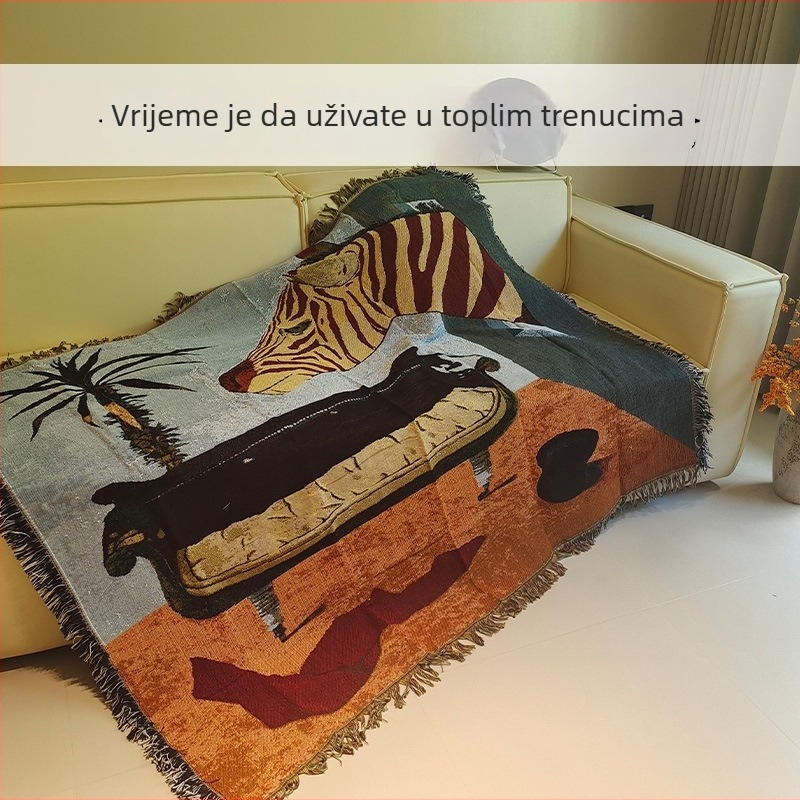 Premium crtani Jacquard gobelin navlaka za kauč - prašinu otporna, potpuno pokrivanje (poliestersko-pamučna smjesa, 800–999 g)