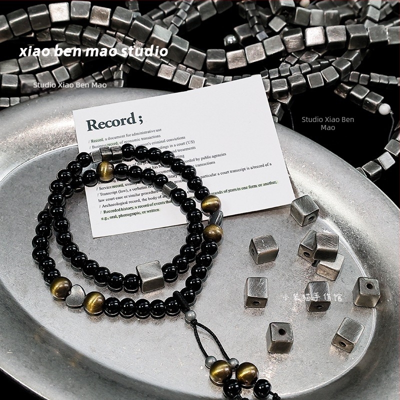 Industrijski metalni stil, vintage akrilne kvadratne razdjelnice perle, slobodne perle za DIY narukvice