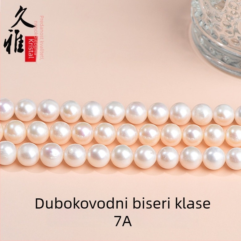 Prirodne slatkovodne biserne perle, okrugle biserne perle za DIY nakit, komponente za ogrlicu