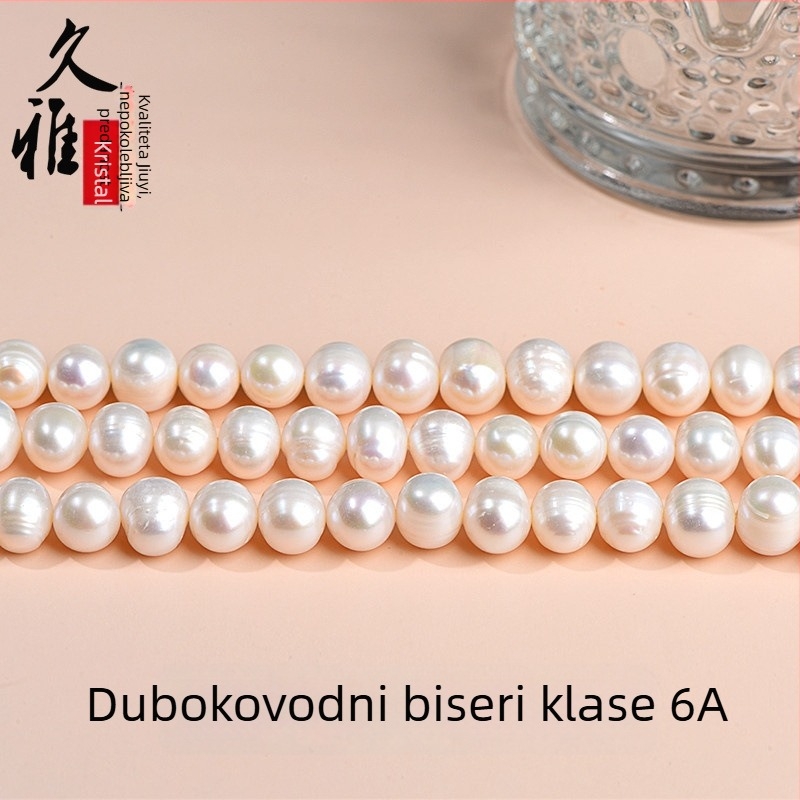 Prirodne slatkovodne biserne perle, okrugle biserne perle za DIY nakit, komponente za ogrlicu