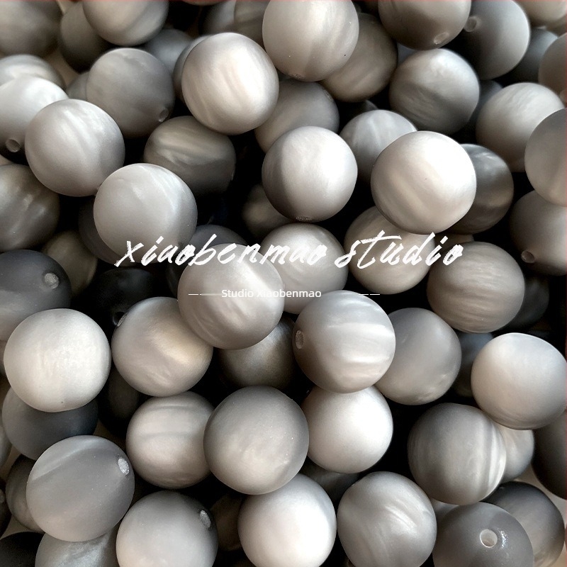 16 mm matirane smolaste okrugle perle – slobodne perle za DIY nakit, narukvica i lanac
