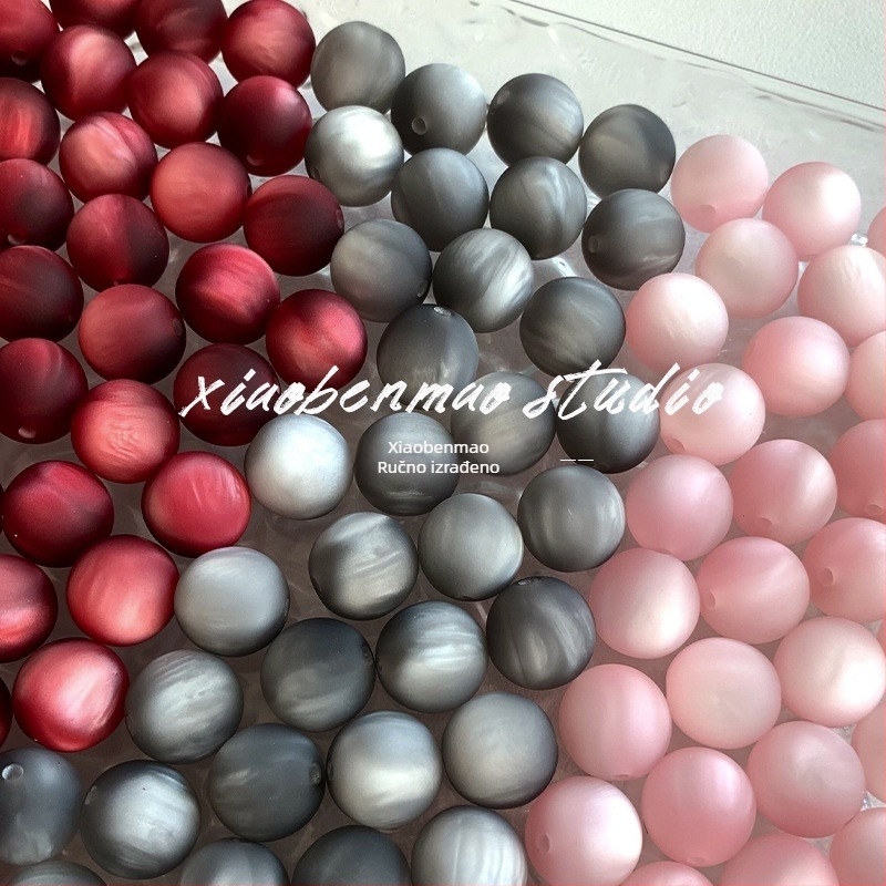16 mm matirane smolaste okrugle perle – slobodne perle za DIY nakit, narukvica i lanac