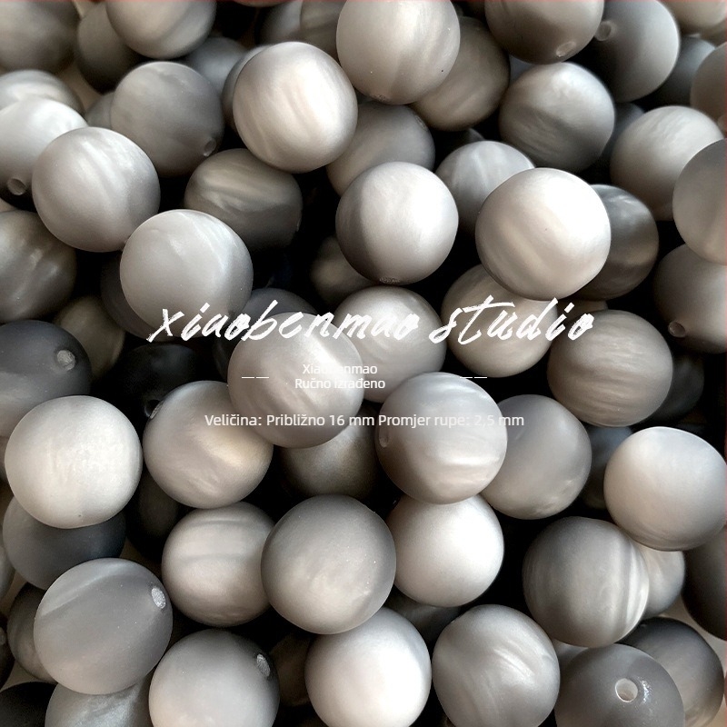 16 mm matirane smolaste okrugle perle – slobodne perle za DIY nakit, narukvica i lanac