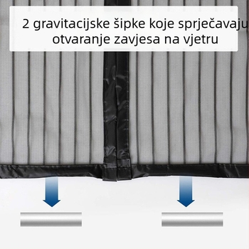 Otisnuta poliester zavjesa za vrata protiv komaraca; za dnevni boravak, kuhinju i spavaću sobu; mekana mrežasta zavjesa