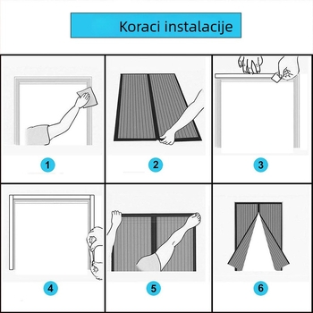 Otisnuta poliester zavjesa za vrata protiv komaraca; za dnevni boravak, kuhinju i spavaću sobu; mekana mrežasta zavjesa