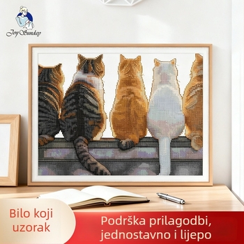 Set križnog šivanja s motivom zalaska sunca, platno 100% pamuka, 14-count, DIY šivanje, viseći dekor za dnevni boravak i spavaću sobu