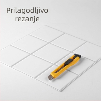 Nordic Bread Brick 9-panel bijeli opečni blok 3D naljepnica za zid, samoljepljiva, vodootporna za kupaonicu i kuhinju